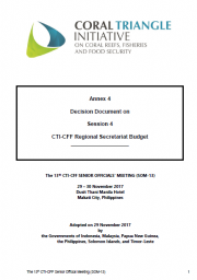 SOM 13 - Session 04 - Decision Document on CTI-CFF Regional Secretariat Budget